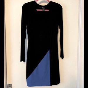 Jaygodfrey Black And Blue Color Block Dress - image 1